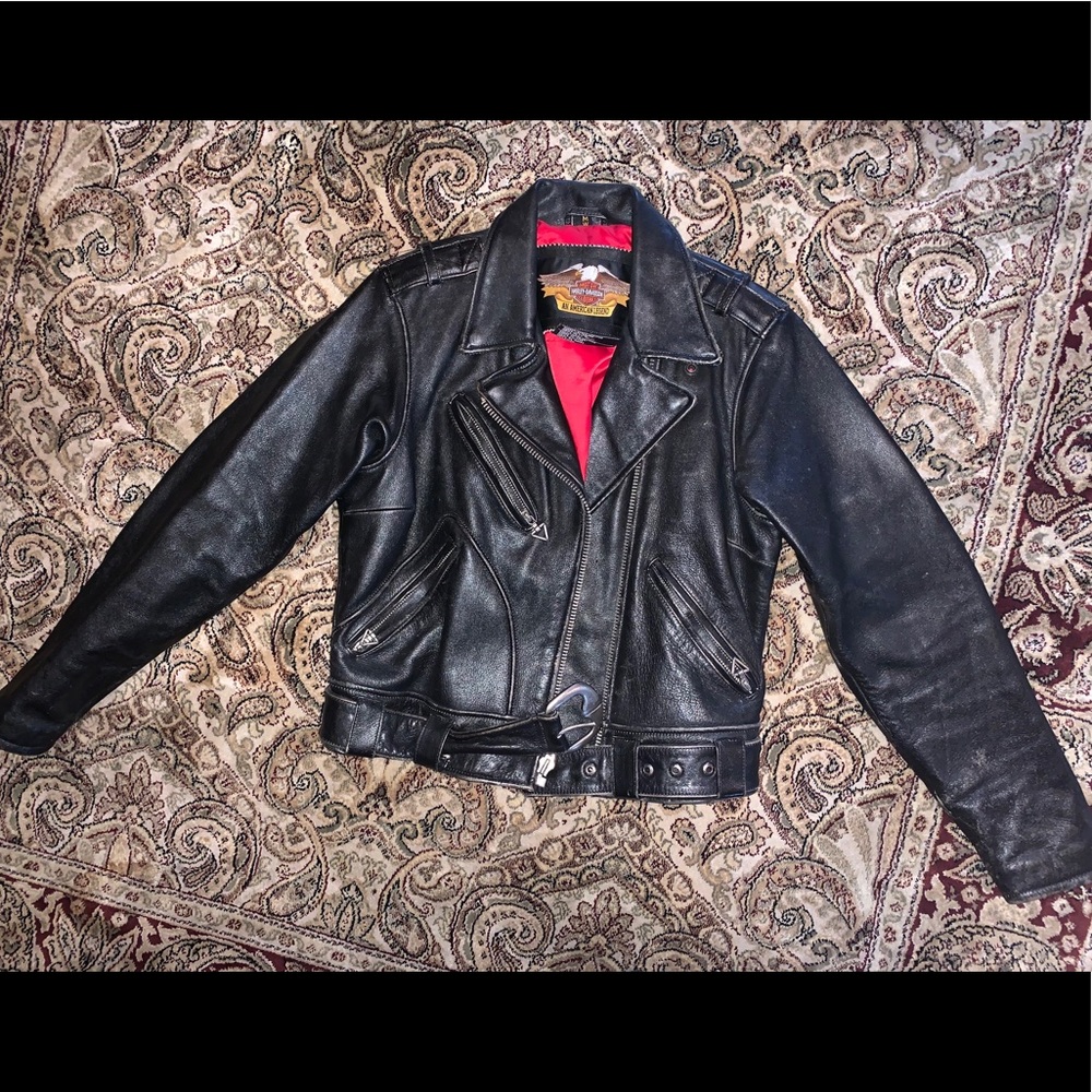 vintage genuine leather Harley Davidson jacket